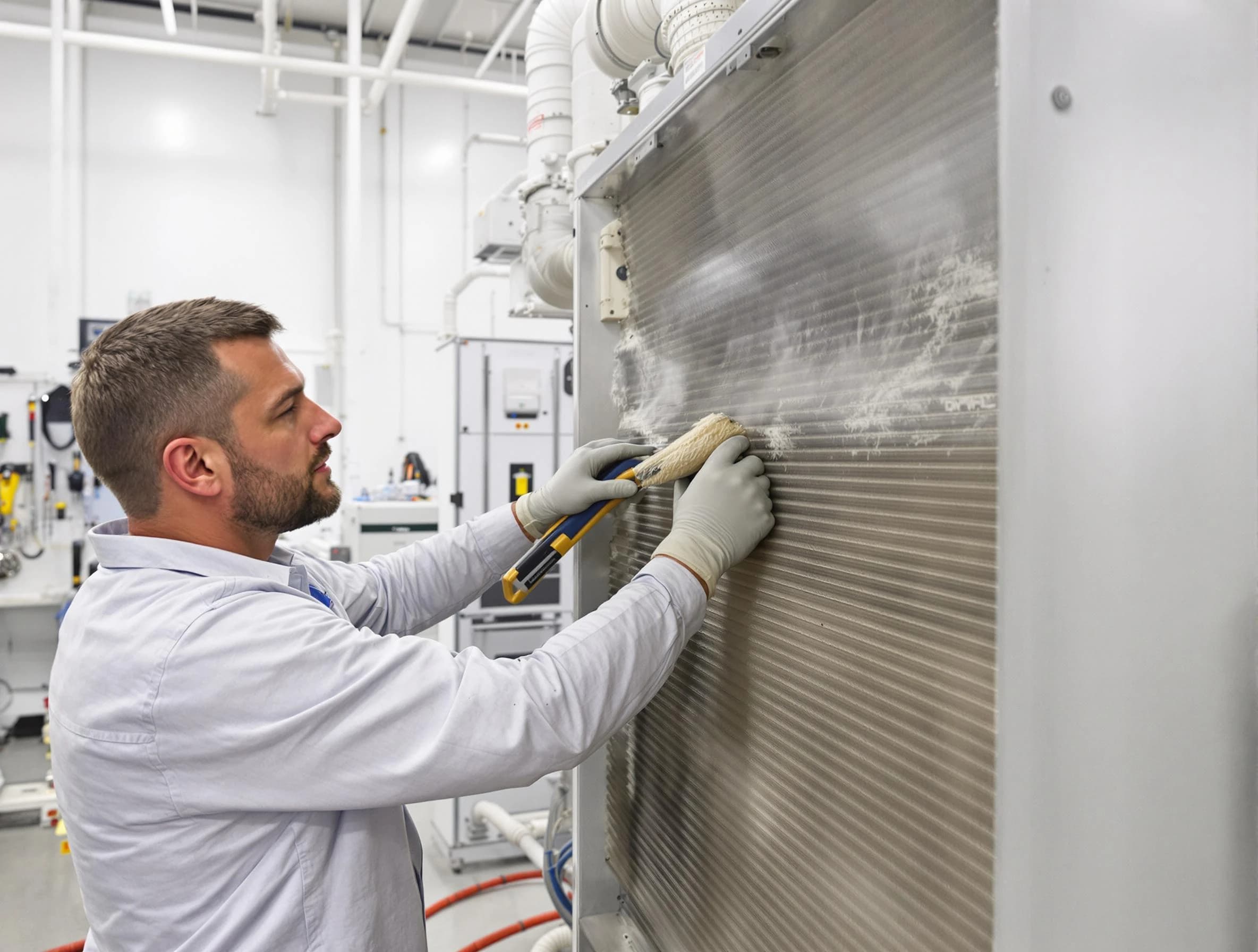 Marietta Air Duct Cleaning technician performing precision commercial coil cleaning at a Marietta business