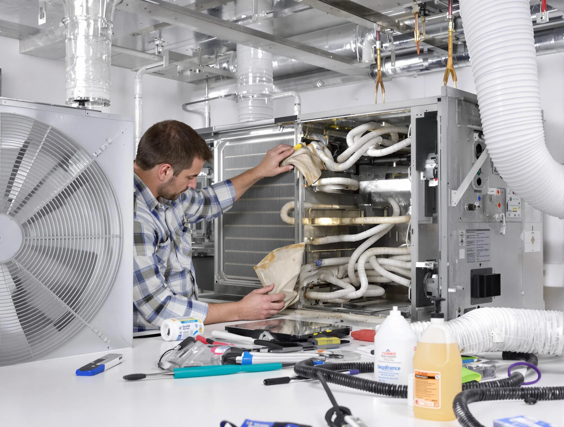 Marietta Air Duct Cleaning specialist performing precision AC coil cleaning in Marietta