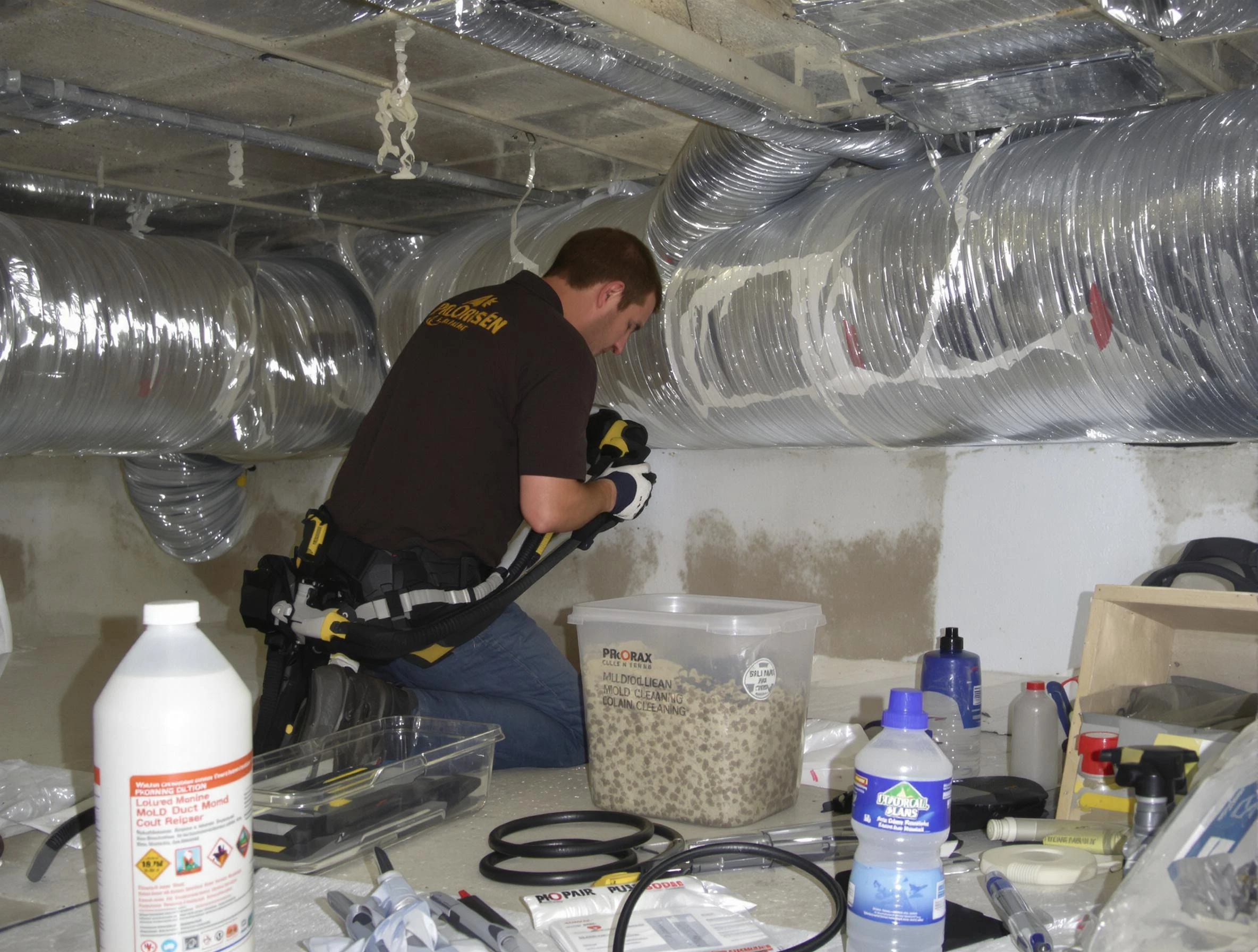 Marietta Air Duct Cleaning specialist performing professional mold removal from air ducts in Marietta