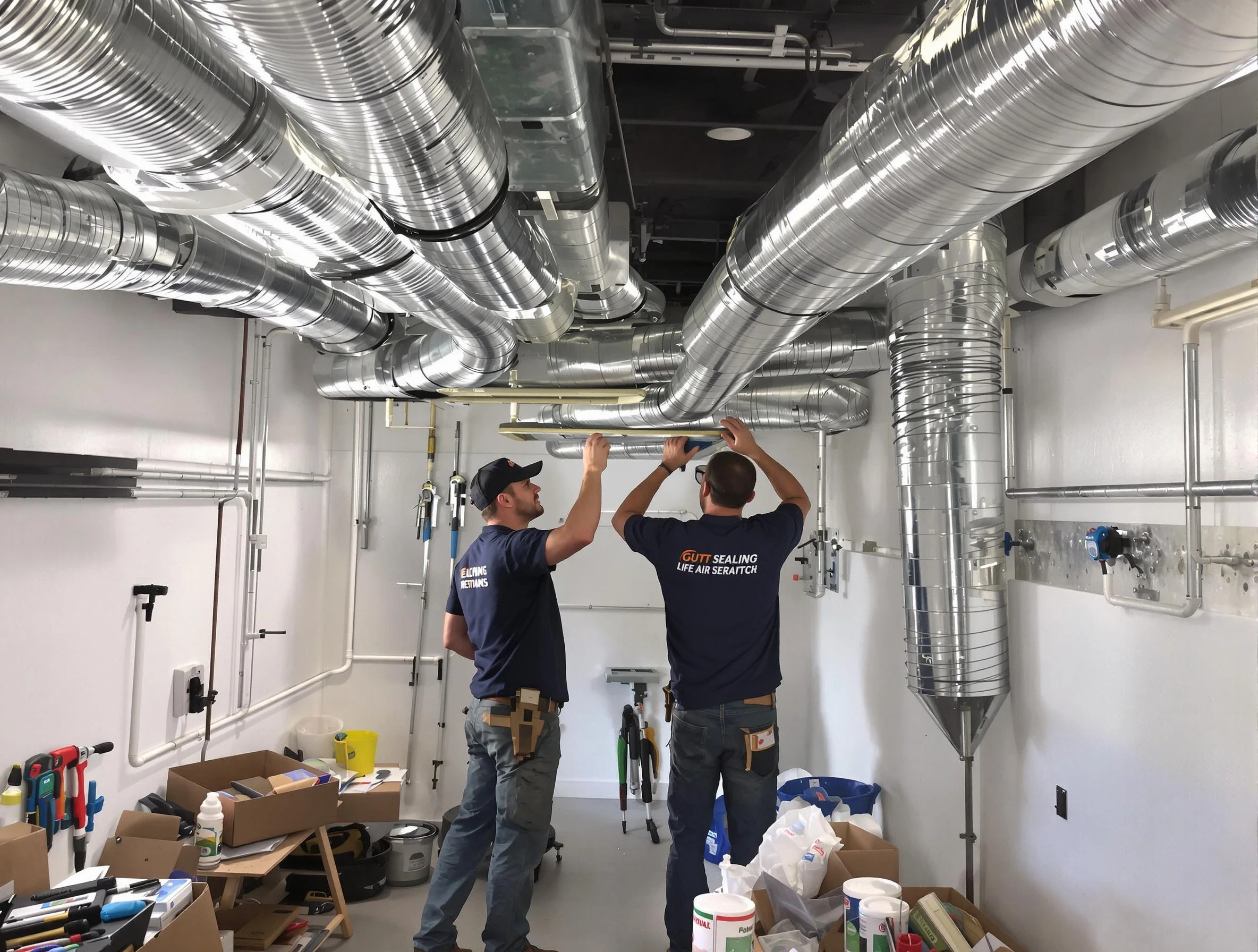 Marietta Air Duct Cleaning technician applying professional duct sealing solutions in Marietta
